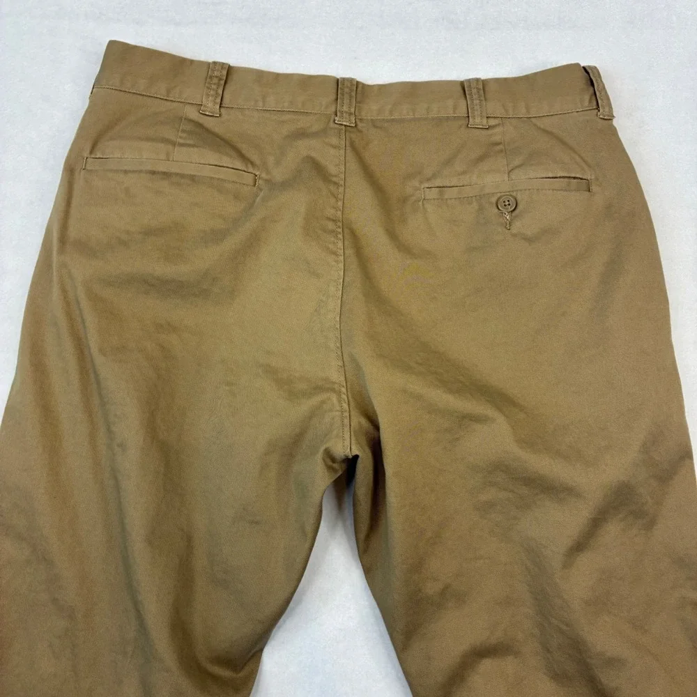 J.Crew Mercantile Plaid Lined Chino Pants Mens 34x32 Tan Flex Straight Khakis